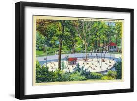 Providence, Rhode Island, Roger Williams Park View of Monkey Island-Lantern Press-Framed Art Print