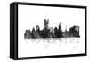 Providence Rhode Island Skyline BG 1-Marlene Watson-Framed Stretched Canvas