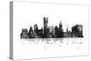 Providence Rhode Island Skyline BG 1-Marlene Watson-Stretched Canvas