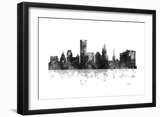 Providence Rhode Island Skyline BG 1-Marlene Watson-Framed Giclee Print