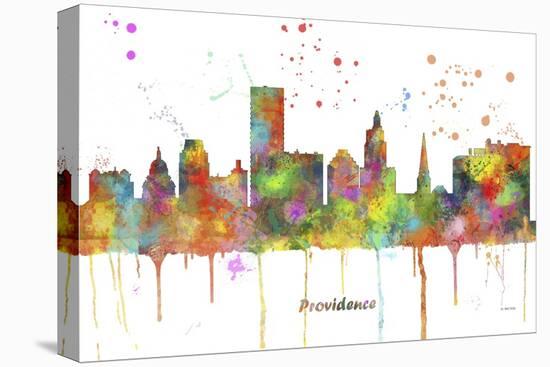 Providence Rhode Island Skyline MCLR 1-Marlene Watson-Stretched Canvas