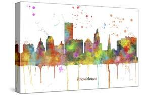 Providence Rhode Island Skyline MCLR 1-Marlene Watson-Stretched Canvas