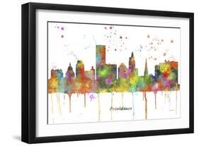 Providence Rhode Island Skyline MCLR 1-Marlene Watson-Framed Giclee Print