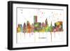 Providence Rhode Island Skyline MCLR 1-Marlene Watson-Framed Giclee Print