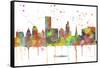 Providence Rhode Island Skyline MCLR 1-Marlene Watson-Framed Stretched Canvas