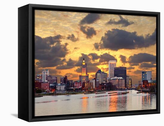 Providence Rhode Island Skyline.-SeanPavonePhoto-Framed Stretched Canvas