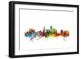 Providence Rhode Island Skyline-Michael Tompsett-Framed Art Print