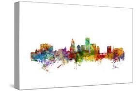 Providence Rhode Island Skyline-Michael Tompsett-Stretched Canvas