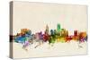 Providence Rhode Island Skyline-Michael Tompsett-Stretched Canvas