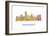 Providence Rhode Island Skyline-Marlene Watson-Framed Giclee Print