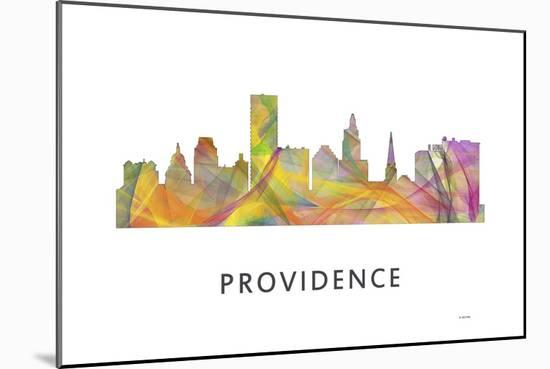 Providence Rhode Island Skyline-Marlene Watson-Mounted Giclee Print