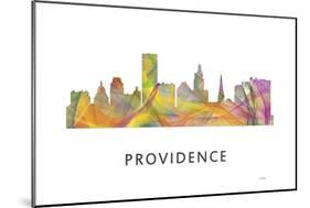Providence Rhode Island Skyline-Marlene Watson-Mounted Giclee Print