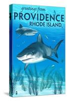 Providence, Rhode Island - Tiger Shark-Lantern Press-Stretched Canvas