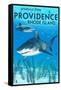 Providence, Rhode Island - Tiger Shark-Lantern Press-Framed Stretched Canvas