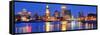 Providence, Rhode Island, USA Panorama from across the Providence River.-SeanPavonePhoto-Framed Stretched Canvas