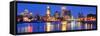 Providence, Rhode Island, USA Panorama from across the Providence River.-SeanPavonePhoto-Framed Stretched Canvas