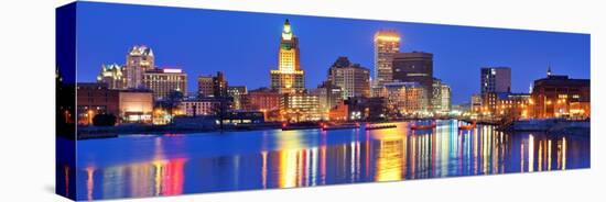 Providence, Rhode Island, USA Panorama from across the Providence River.-SeanPavonePhoto-Stretched Canvas