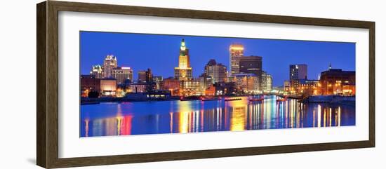 Providence, Rhode Island, USA Panorama from across the Providence River.-SeanPavonePhoto-Framed Photographic Print