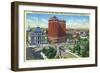 Providence, RI, Exchange Place with City Hall, Biltmore Hotel, Civil War Monument-Lantern Press-Framed Art Print