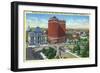 Providence, RI, Exchange Place with City Hall, Biltmore Hotel, Civil War Monument-Lantern Press-Framed Art Print