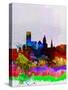 Providence Watercolor Skyline-NaxArt-Stretched Canvas