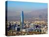 Providencia with Gran Torre Santiago seen from the Metropolitan Park, Santiago, Chile, South Americ-Karol Kozlowski-Stretched Canvas