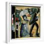 Province. Scene De La Vie Quotidienne Dans Les Rues D'un Petit Village, Un Couple, Surpris Par La P-Kazimir Severinovich Malevich-Framed Giclee Print