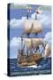 Provincetown 2020, Massachusetts - Mayflower II-Lantern Press-Stretched Canvas