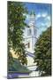 Provincetown, MA - Universalist Church, Sir Christopher Wren Tower View-Lantern Press-Mounted Art Print