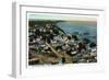 Provincetown, Massachusetts - Eastern Aerial View of Town from Pilgrim Monument-Lantern Press-Framed Art Print