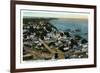 Provincetown, Massachusetts - Eastern Aerial View of Town from Pilgrim Monument-Lantern Press-Framed Art Print