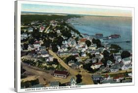 Provincetown, Massachusetts - Eastern Aerial View of Town from Pilgrim Monument-Lantern Press-Stretched Canvas