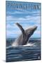 Provincetown, Massachusetts - Humpback Whale Scene-Lantern Press-Mounted Art Print