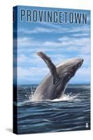 Provincetown, Massachusetts - Humpback Whale Scene-Lantern Press-Stretched Canvas