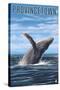 Provincetown, Massachusetts - Humpback Whale Scene-Lantern Press-Stretched Canvas