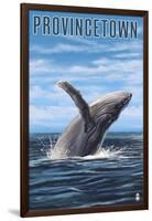 Provincetown, Massachusetts - Humpback Whale Scene-Lantern Press-Framed Art Print
