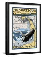 Provincetown, Massachusetts - Nautical Chart-Lantern Press-Framed Art Print