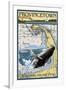 Provincetown, Massachusetts - Nautical Chart-Lantern Press-Framed Art Print
