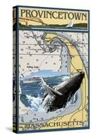 Provincetown, Massachusetts - Nautical Chart-Lantern Press-Stretched Canvas