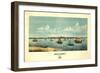 Provincetown, Massachusetts - Panoramic Map-Lantern Press-Framed Art Print