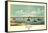 Provincetown, Massachusetts - Panoramic Map-Lantern Press-Framed Stretched Canvas