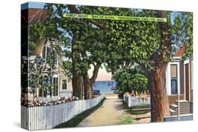 Provincetown, Massachusetts - Street Scene of Residences-Lantern Press-Stretched Canvas