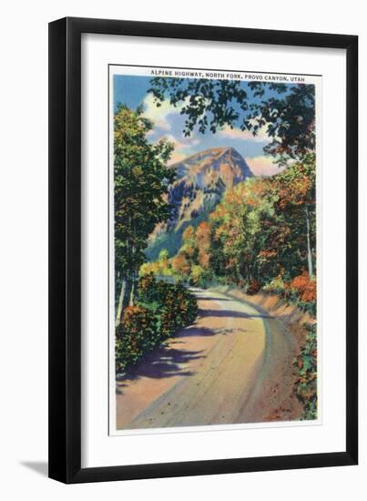 Provo Canyon, Utah - Alpine Highway View of North Fork, c.1936-Lantern Press-Framed Art Print