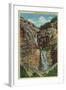 Provo Canyon, Utah, View of Bridal Veil Falls-Lantern Press-Framed Art Print