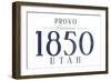 Provo, Utah - Established Date (Blue)-Lantern Press-Framed Art Print