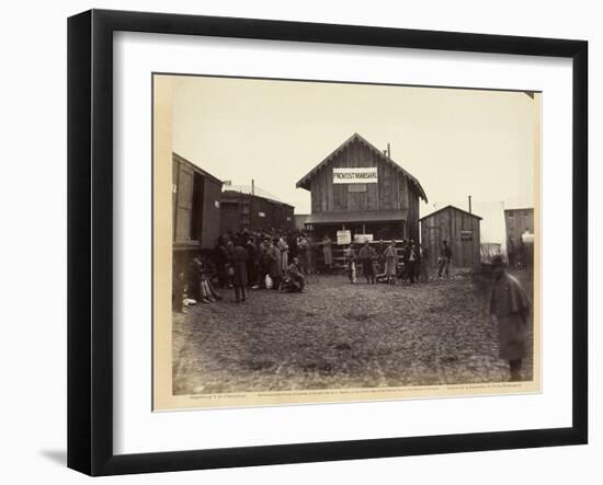 Provost Marshal's Office, Aquia Creek, February 1863-Timothy O'Sullivan-Framed Photographic Print