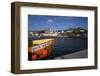 Prow of the Cape Clear Ferry in the Harbour and Behind, Dún Na Sead Castle, Built in 1215-null-Framed Photographic Print
