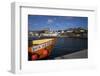 Prow of the Cape Clear Ferry in the Harbour and Behind, Dún Na Sead Castle, Built in 1215-null-Framed Photographic Print