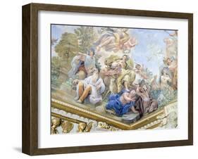 Prudence, Detail of Cycle of Frescoes in Hall of Mirrors-Luca Giordano-Framed Giclee Print