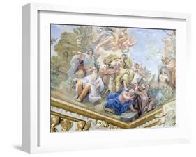 Prudence, Detail of Cycle of Frescoes in Hall of Mirrors-Luca Giordano-Framed Giclee Print